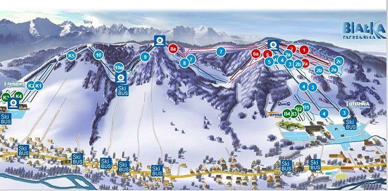 Białka Tatrzańska ski resort piste map